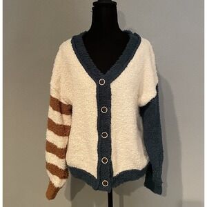 POL The Rebecca Varsity Berber‎ Cardigan Size Small